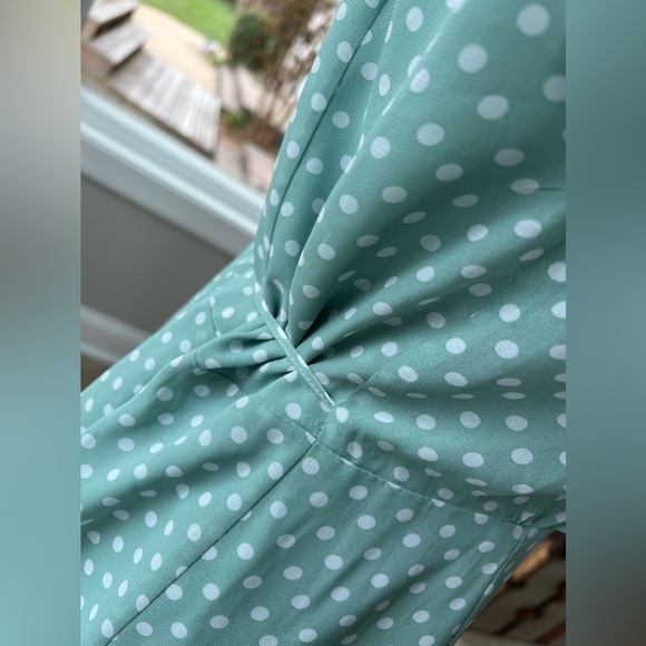 NY&Co Eva Mendes Polka Dot Wrap Dress - Picture 2 of 11